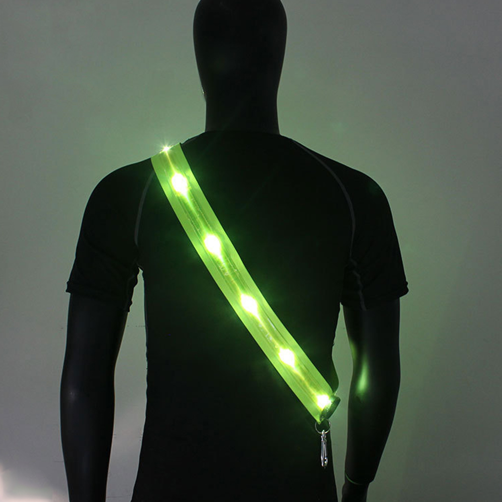 Running Gear Outdoor - สายสะพายไหล่แบบมีไฟ LED ชาร์จไฟได้ สำหรับผู้ชาย ผู้หญิง ใช้สำหรับปั่นจักรยาน