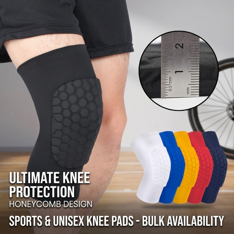 Running Gear Design - สนับเข่าสำหรับเล่นกีฬา อุปกรณ์ป้องกันแบบ unisex ดีไซน์รังผึ้ง สำหรับบาสเกตบอล ฟุตบอล