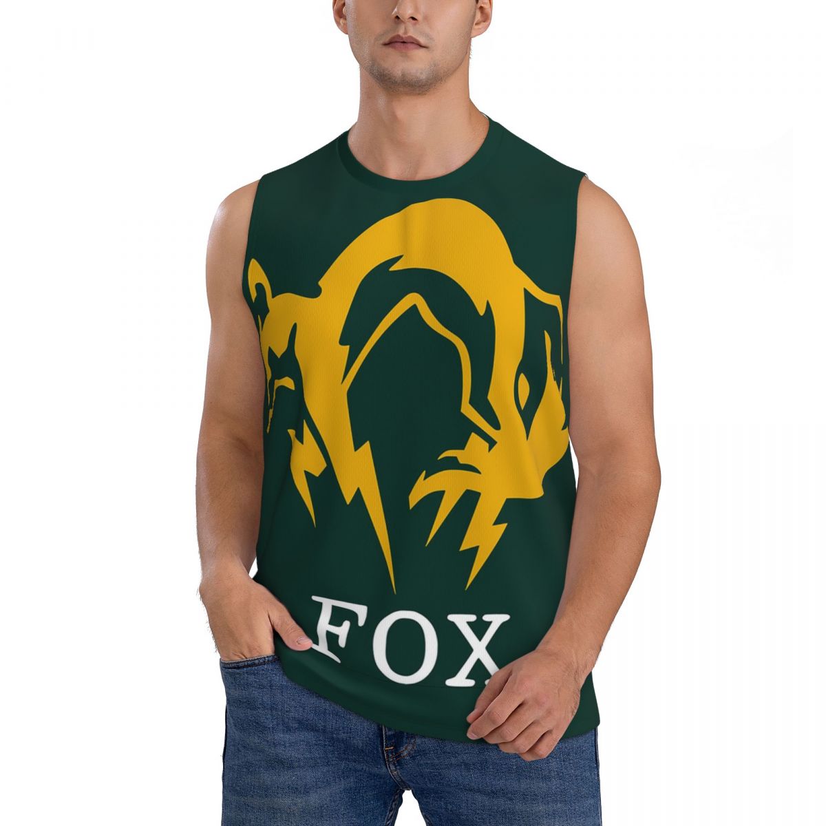 Running Gear Shop - เสื้อกล้ามผู้ชาย Metal Gear Solid Fox แห้งเร็ว