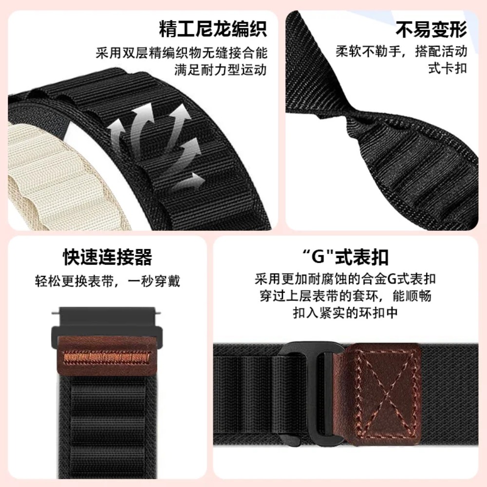18/20/22 มม.ไนลอน+สายหนังสำหรั - Runners Gear บทวิจารณ์และราคา